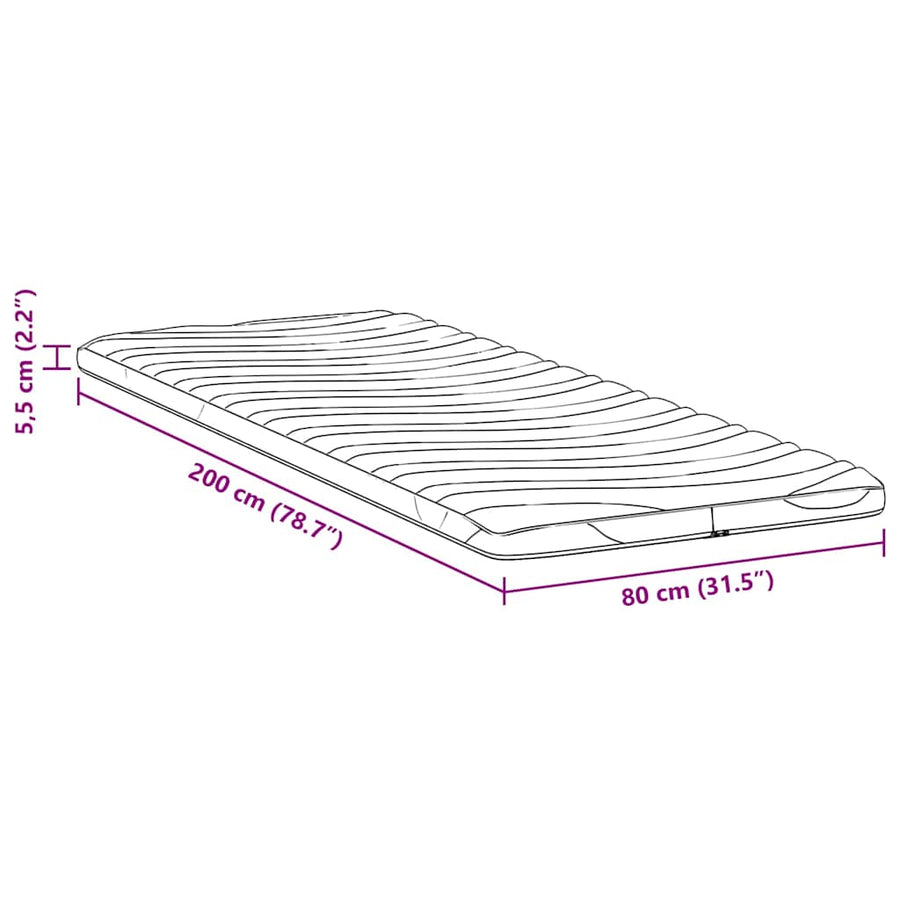 Matraspads Wit 80 x 200 cm Niet-plakkende polyester