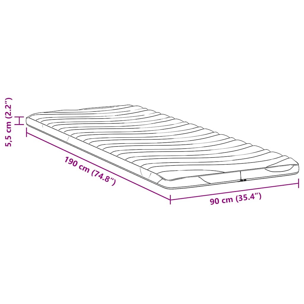 Matraspads Wit 90 x 190 cm Niet-plakkende polyester