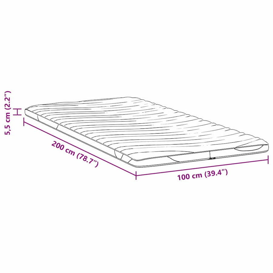 Matraspads Wit 100 x 200 cm Niet-plakkende polyester