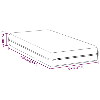 Matras Wit Pocketvering 70 x 140 cm