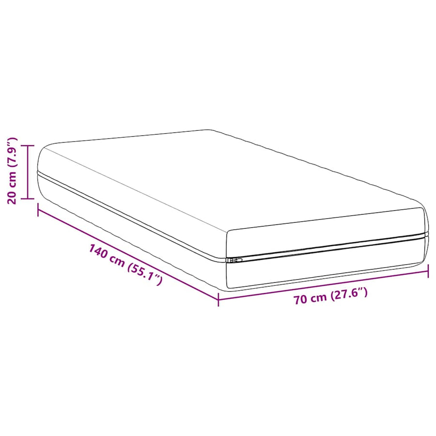 Matras Wit Pocketvering 70 x 140 cm