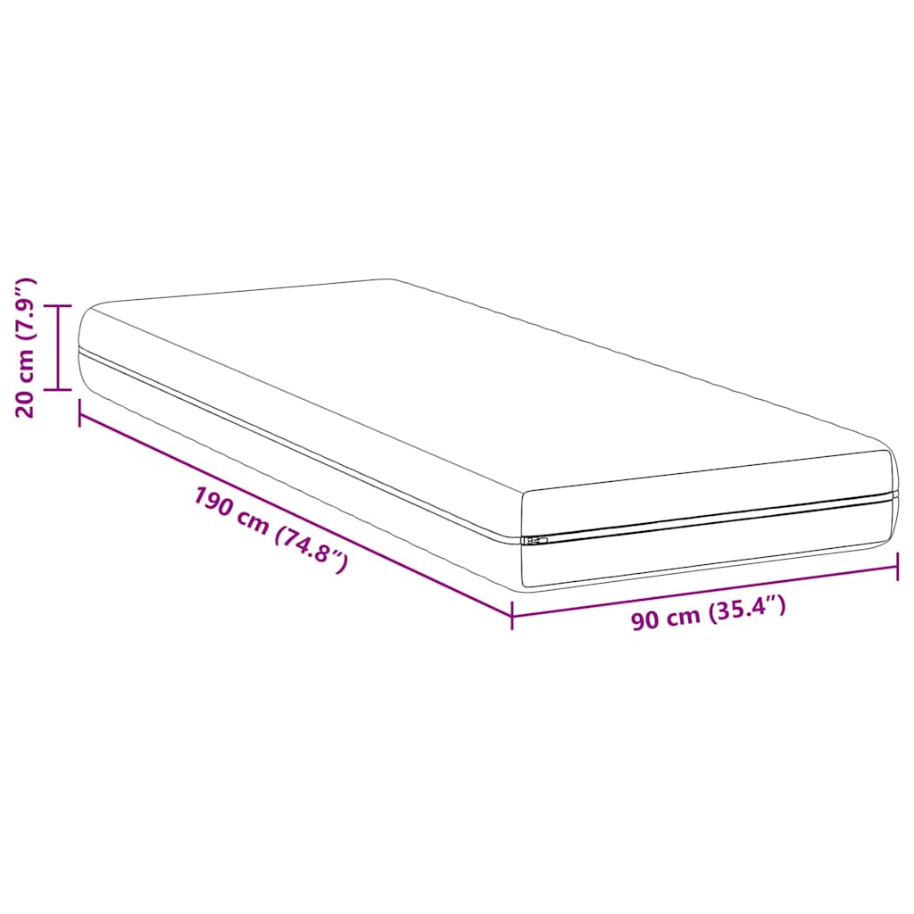 Matrassen Wit 90 x 190 cm 100% polyester stof