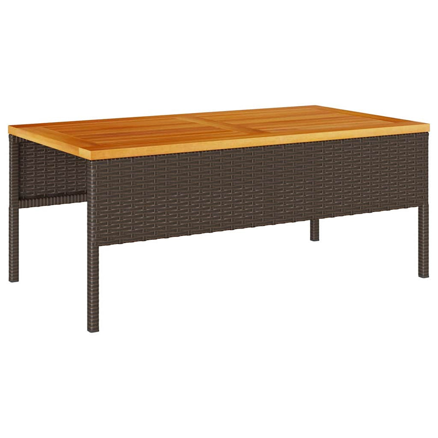 Tuinbankenset met kussen 6 pcs Bruin en Rood poly rattan