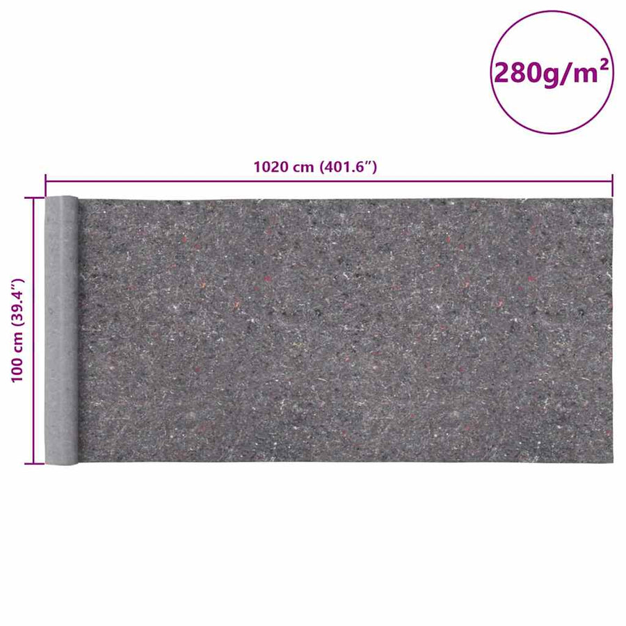 Antislip schildersvlies 1020 cm 280 g/m² grijs