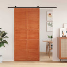 Schuifdeur massief grenenhout 100x208 cm wasbruin