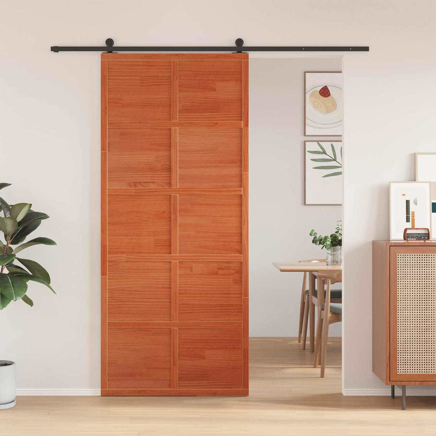 Schuifdeur Wasbruin 90 x 208 cm Massief grenenhout