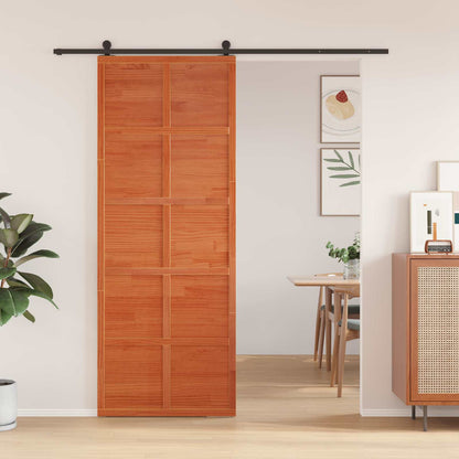 Schuifdeur Wasbruin 80 x 208 cm Massief grenenhout