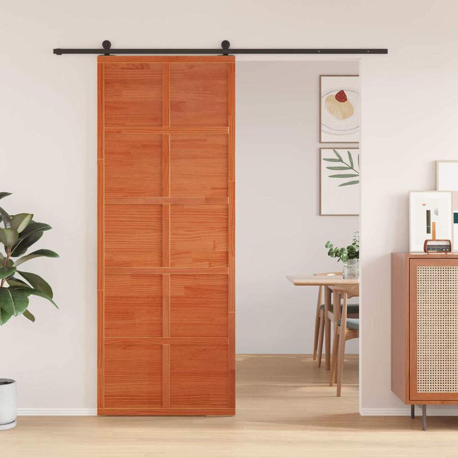 Schuifdeur Wasbruin 80 x 208 cm Massief grenenhout