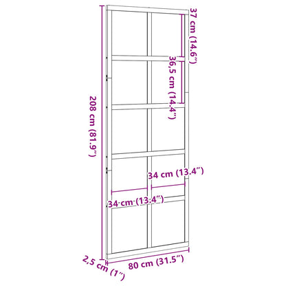 Schuifdeur Wasbruin 80 x 208 cm Massief grenenhout