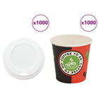 Paper coffee cups with lid 1000 pcs 4oz 120 ml