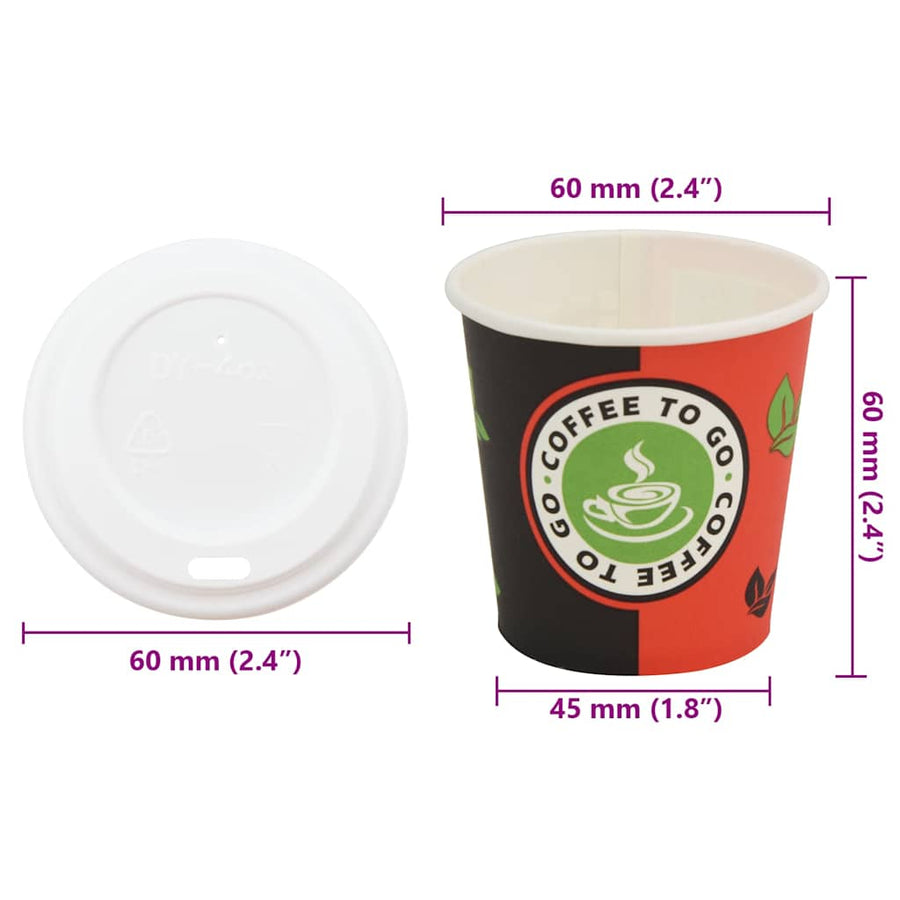 Papieren Koffiekopjes Met Deksel 1000 St 4Oz 120 ml
