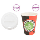 Koffiekopjes papier 1000 st 12oz 300ml rood zwart