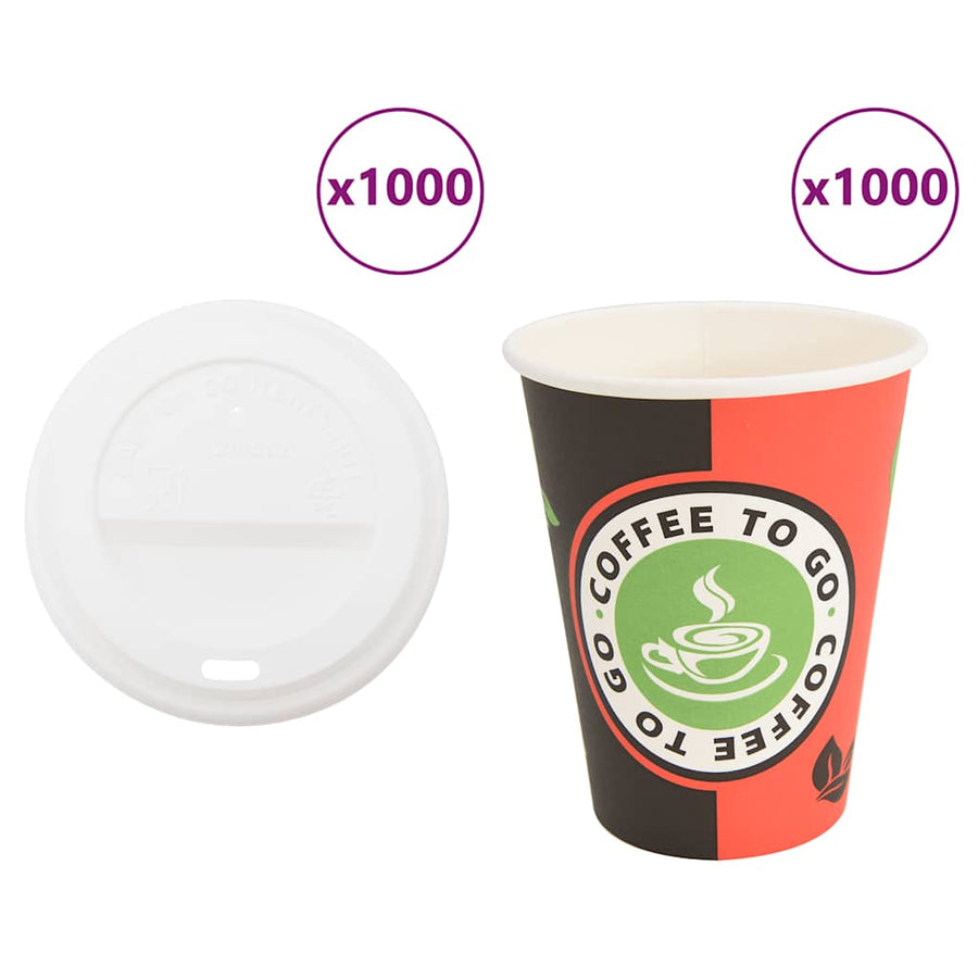Papieren koffiekopjes met deksel 1000 st 4oz 100 ml
