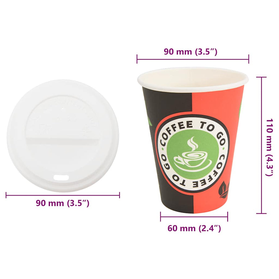 Papieren koffiekopjes met deksel 1000 st 4oz 100 ml