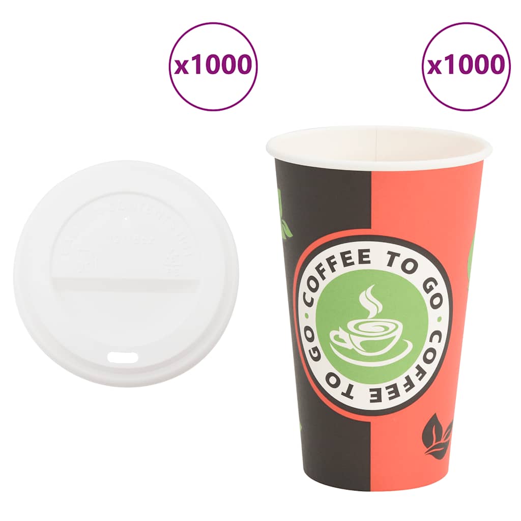 Papieren koffiekopjes met deksel 1000 st 16oz 400 ml