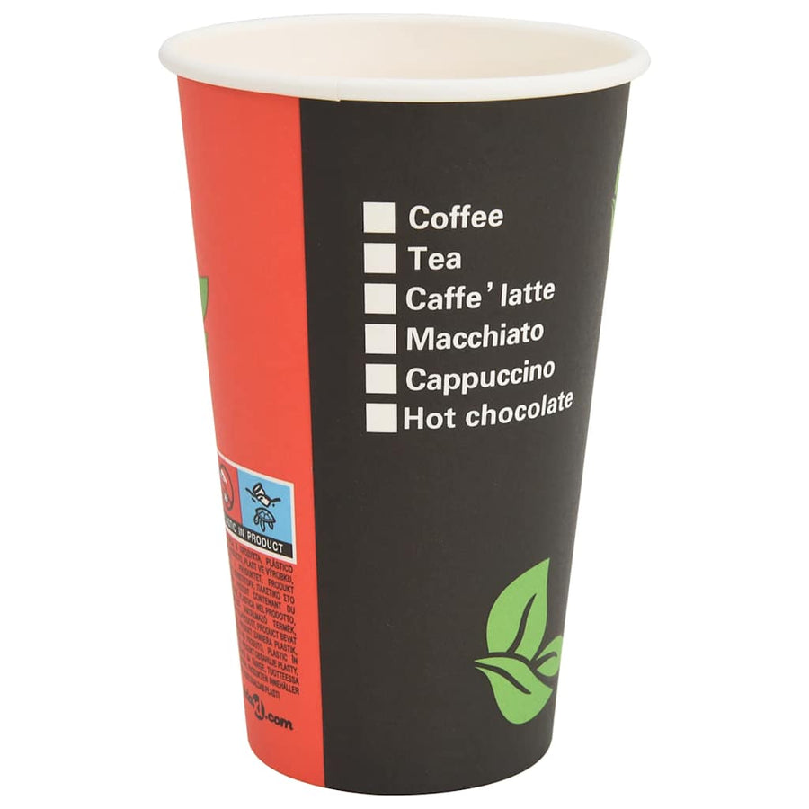 Papieren koffiekopjes met deksel 1000 st 16oz 400 ml