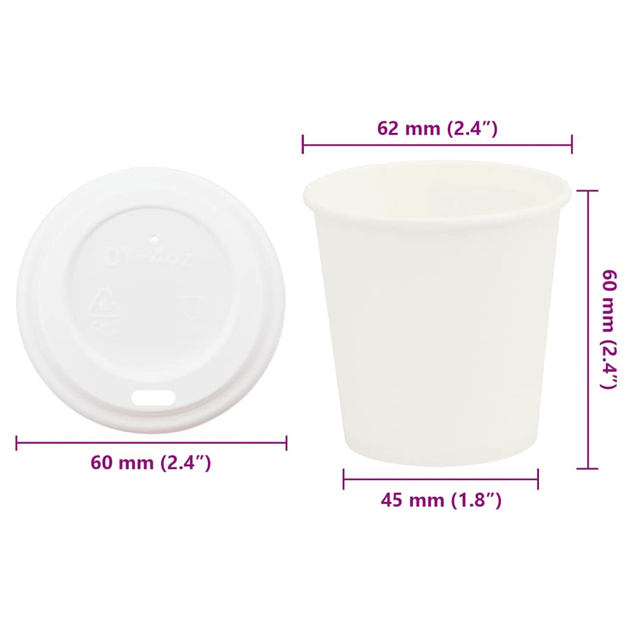 Papieren Koffiekopjes Met Deksel 1000 St 4Oz 100 ml