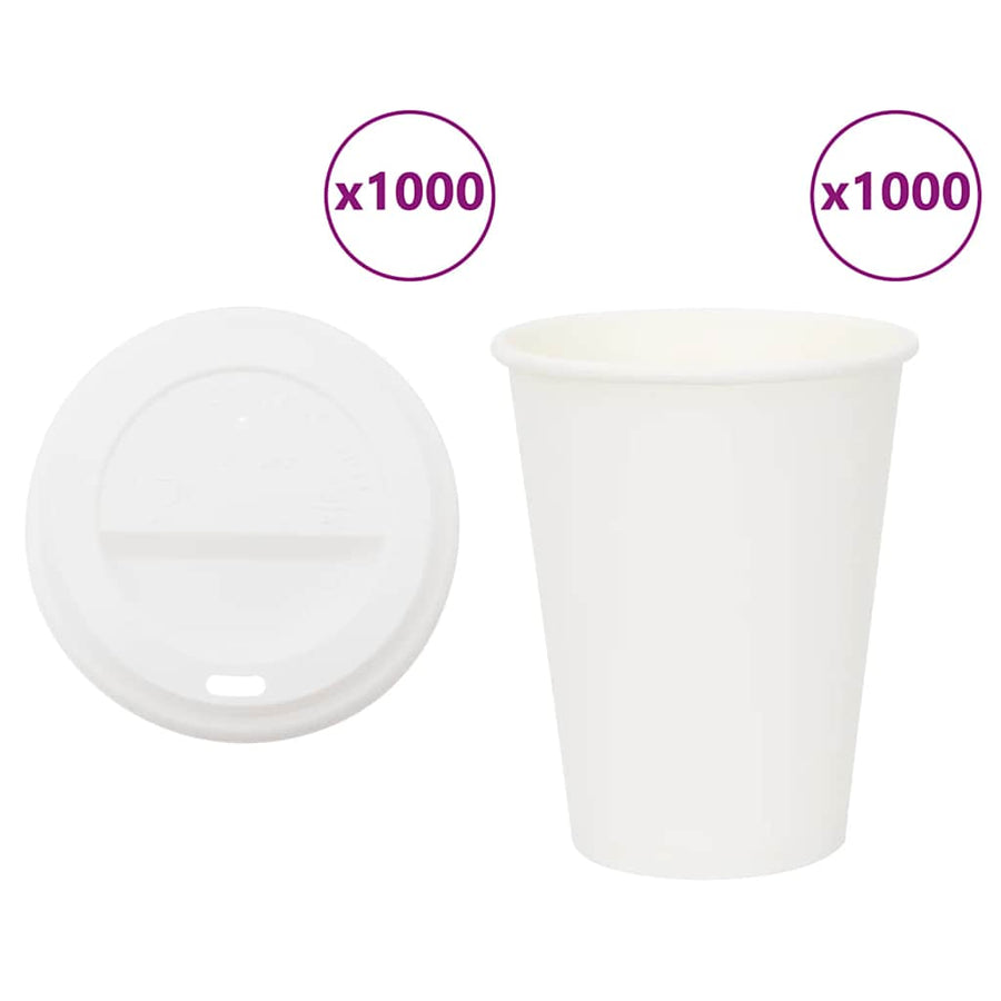 Papieren koffiekopjes met deksel 1000 st 12oz 300 ml
