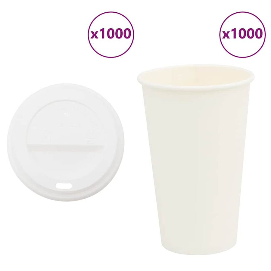 Papieren koffiekopjes met deksel 1000 st 16oz 400 ml