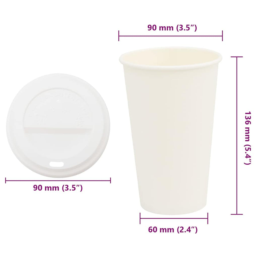 Papieren koffiekopjes met deksel 1000 st 16oz 400 ml