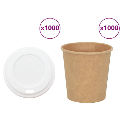 Papieren Koffiekopjes Met Deksel 1000 St 4Oz 100 ml