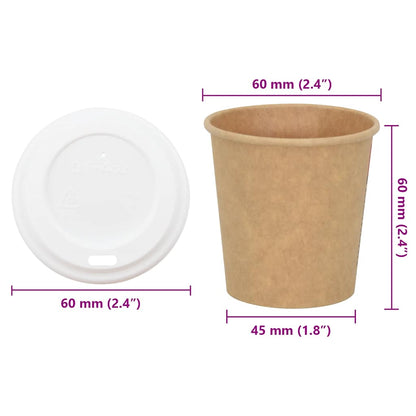 Papieren Koffiekopjes Met Deksel 1000 St 4Oz 100 ml