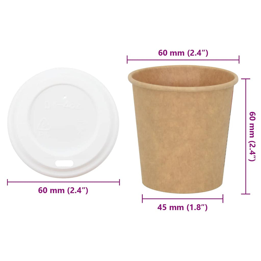 Papieren Koffiekopjes Met Deksel 1000 St 4Oz 100 ml