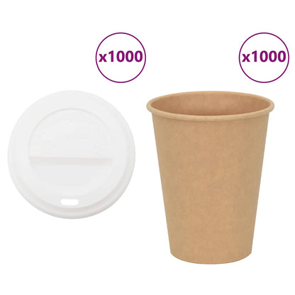 Papieren koffiekopjes met deksel 1000 st 12oz 300 ml