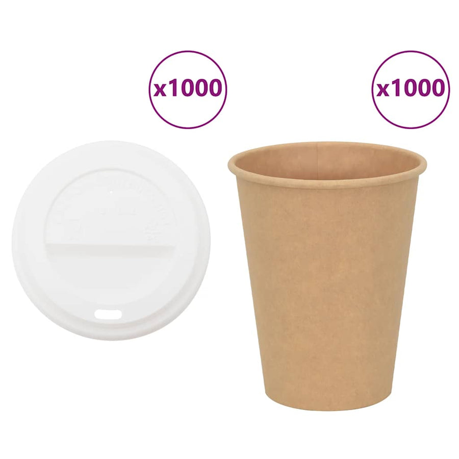 Papieren koffiekopjes met deksel 1000 st 12oz 300 ml