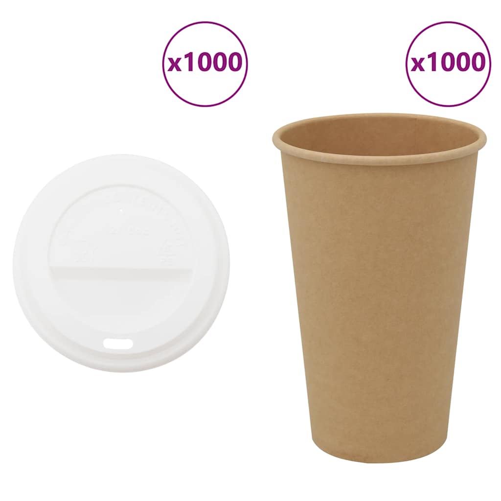Papieren koffiekopjes met deksel 1000 st 16oz 400 ml
