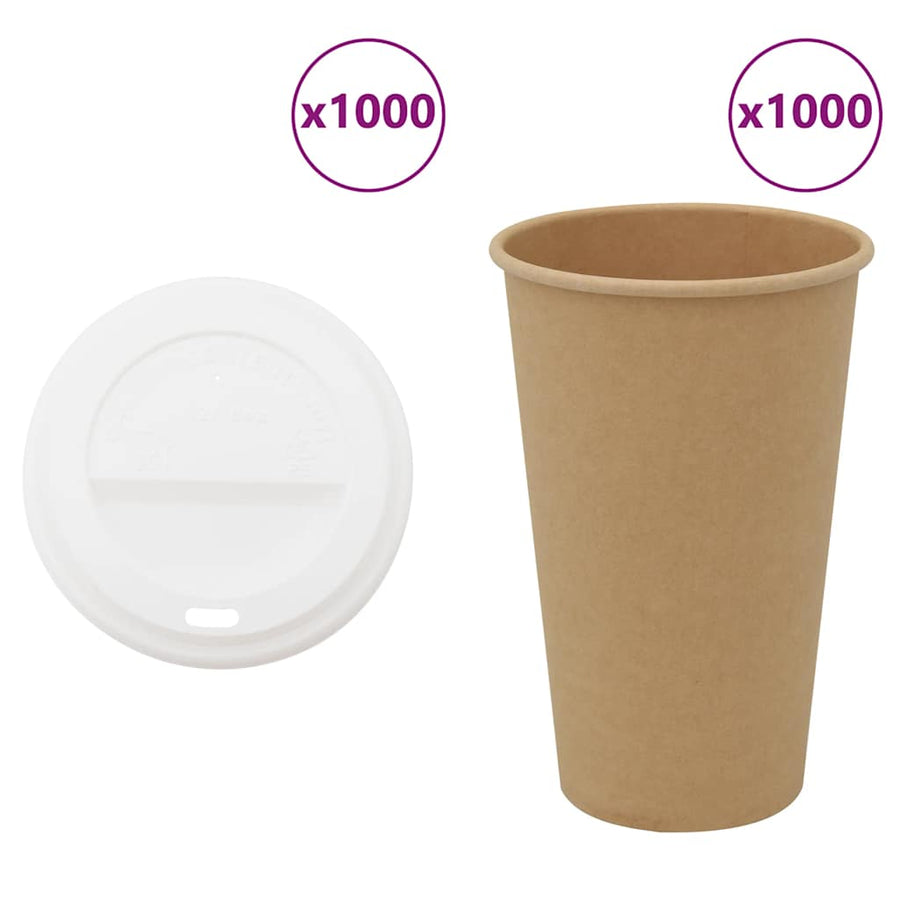 Papieren koffiekopjes met deksel 1000 st 16oz 400 ml
