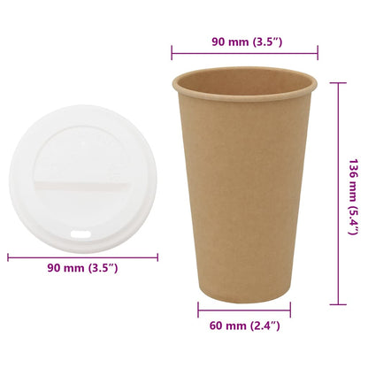 Papieren koffiekopjes met deksel 1000 st 16oz 400 ml