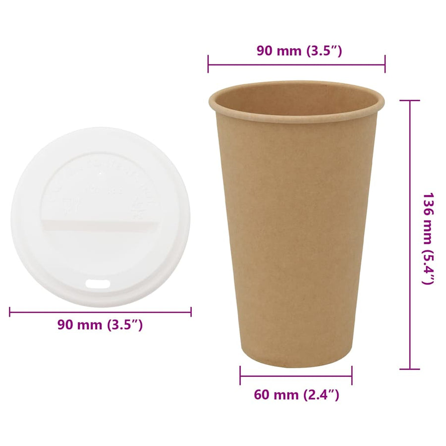 Papieren koffiekopjes met deksel 1000 st 16oz 400 ml