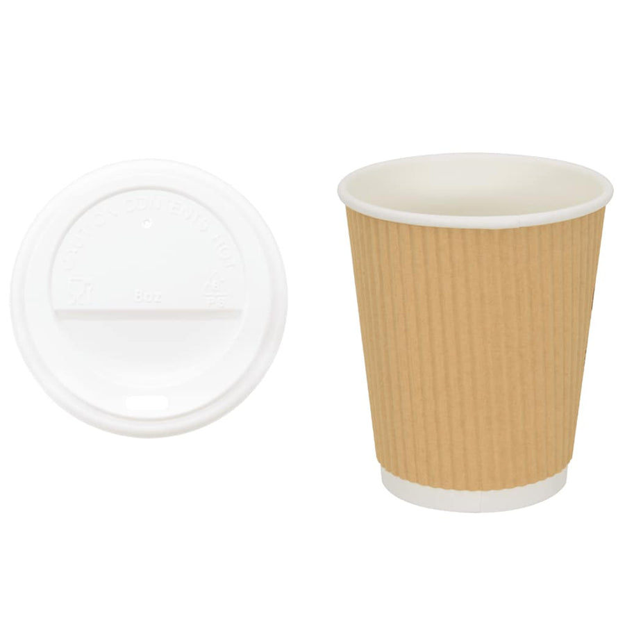 Papieren koffiekopjes met deksel 1000 st 8oz 200 ml