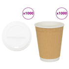 Paper coffee cups with lid 1000 pcs 12oz 300 ml