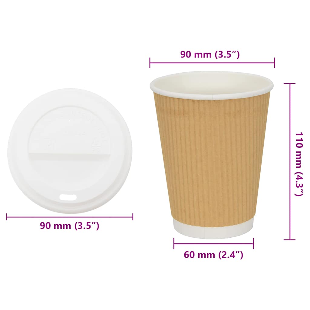 Papieren koffiekopjes met deksel 1000 st 12oz 300 ml
