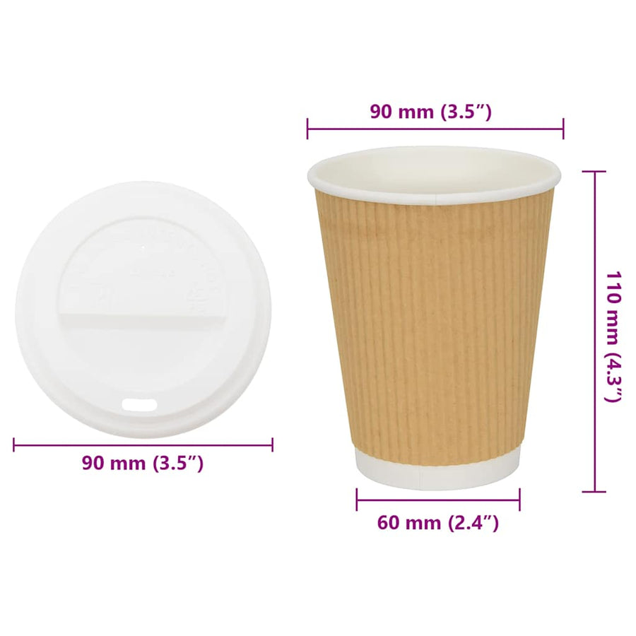 Papieren koffiekopjes met deksel 1000 st 12oz 300 ml