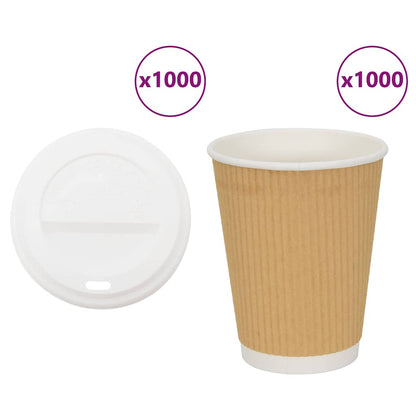 Papieren koffiekopjes met deksel 1000 st 16oz 400 ml