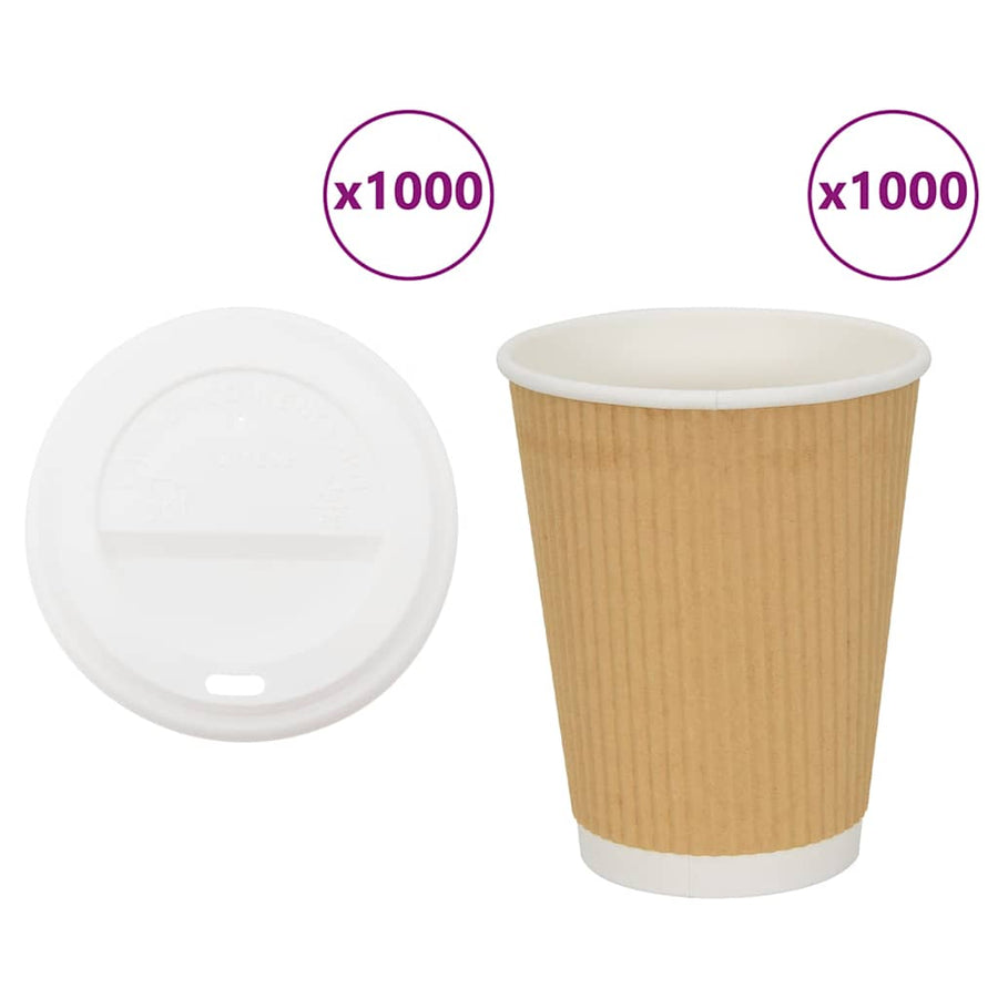 Papieren koffiekopjes met deksel 1000 st 16oz 400 ml