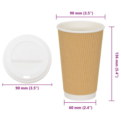 Papieren koffiekopjes met deksel 1000 st 16oz 400 ml