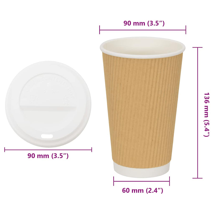 Papieren koffiekopjes met deksel 1000 st 16oz 400 ml