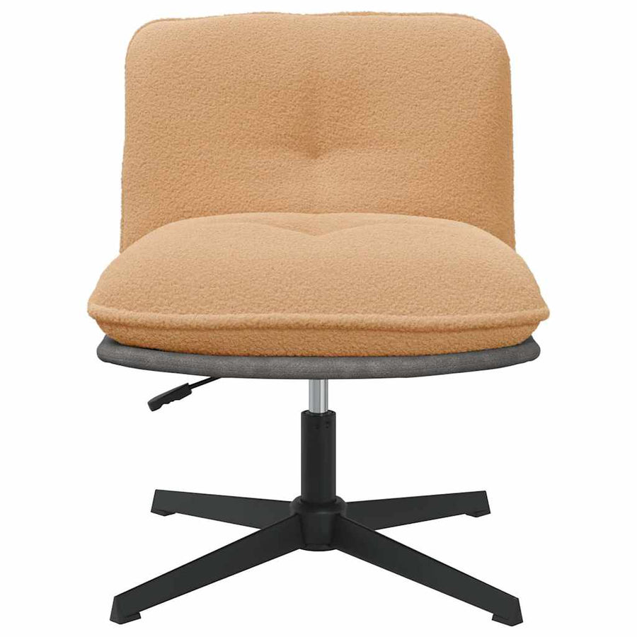 Bureaustoel beige gekrulde wolachtige stof