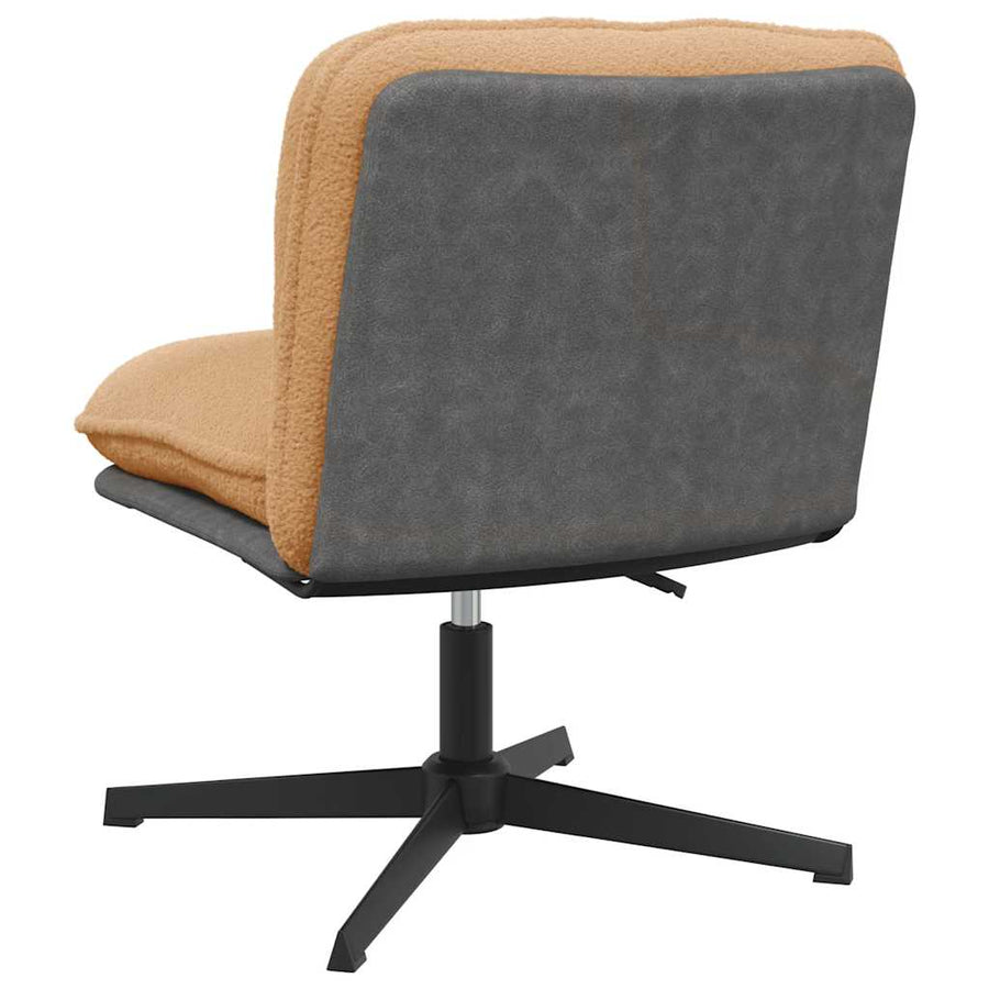 Bureaustoel beige gekrulde wolachtige stof