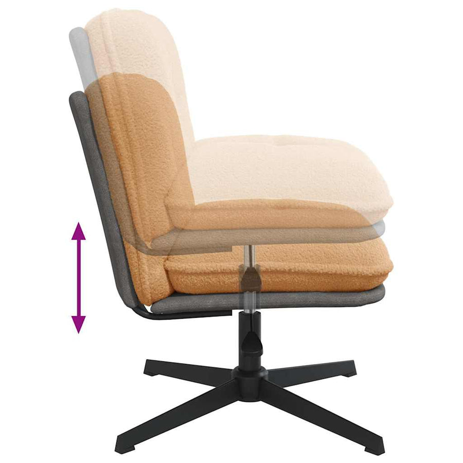 Bureaustoel beige gekrulde wolachtige stof