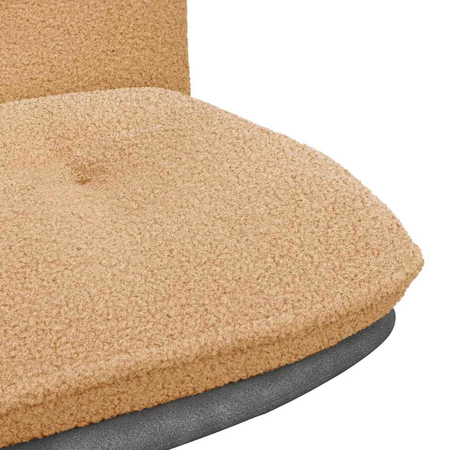 Bureaustoel beige gekrulde wolachtige stof