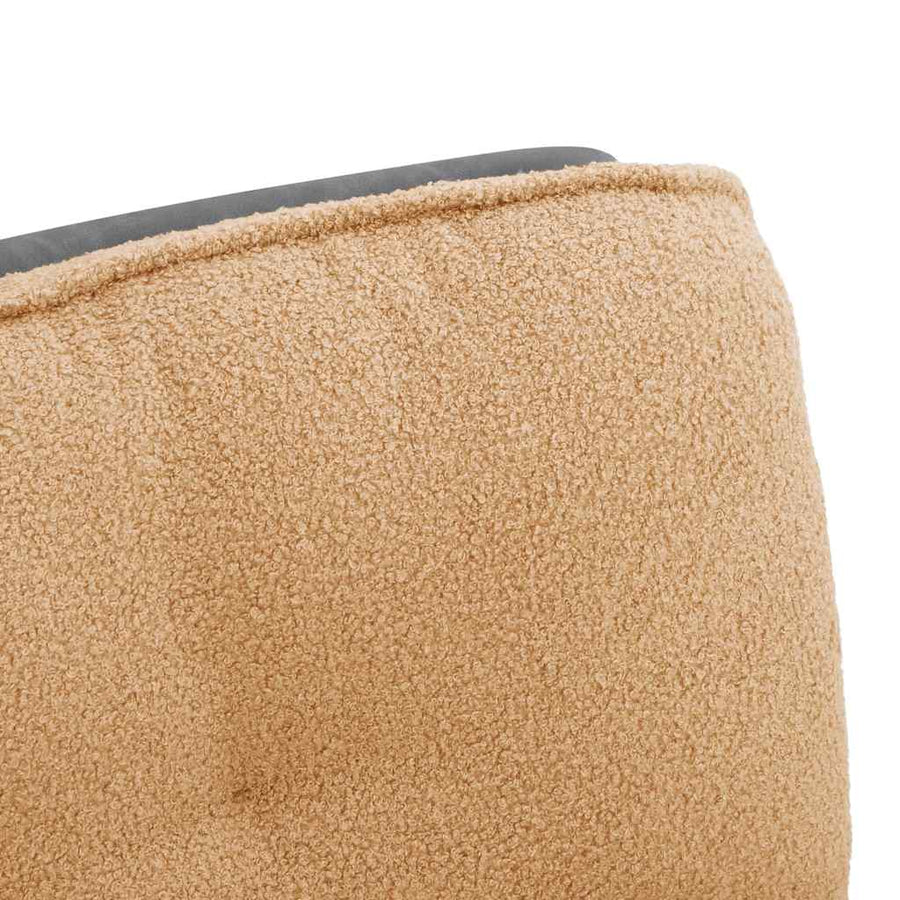 Bureaustoel beige gekrulde wolachtige stof