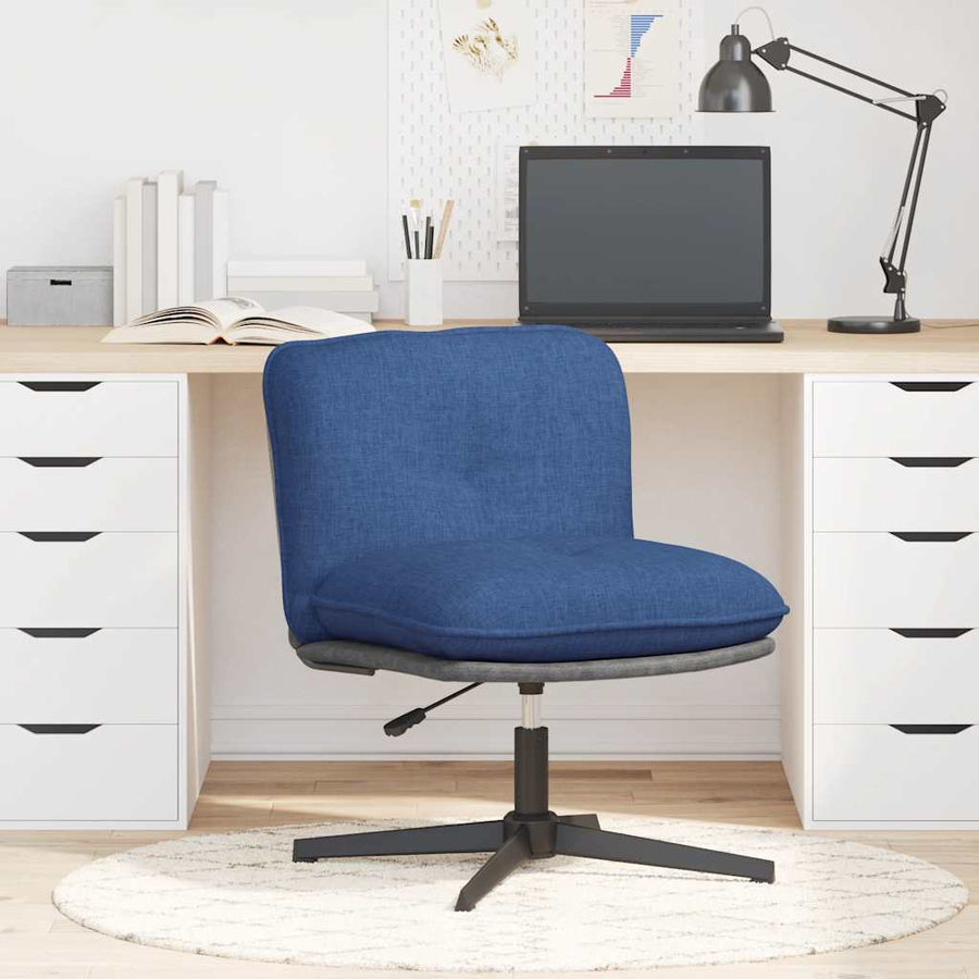 Kantoorstoel draaibaar stof blauw