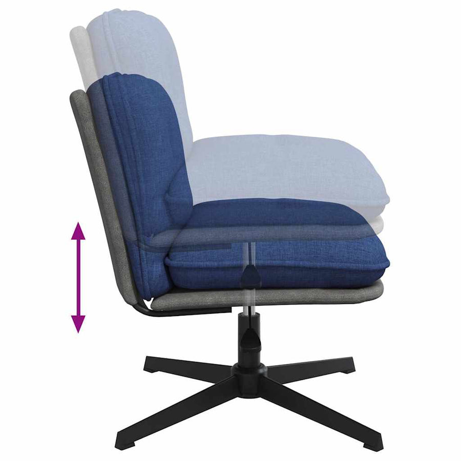 Kantoorstoel draaibaar stof blauw