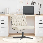 Bureaustoel crèmekleurig wolachtige stof 66x65x(77-90) cm
