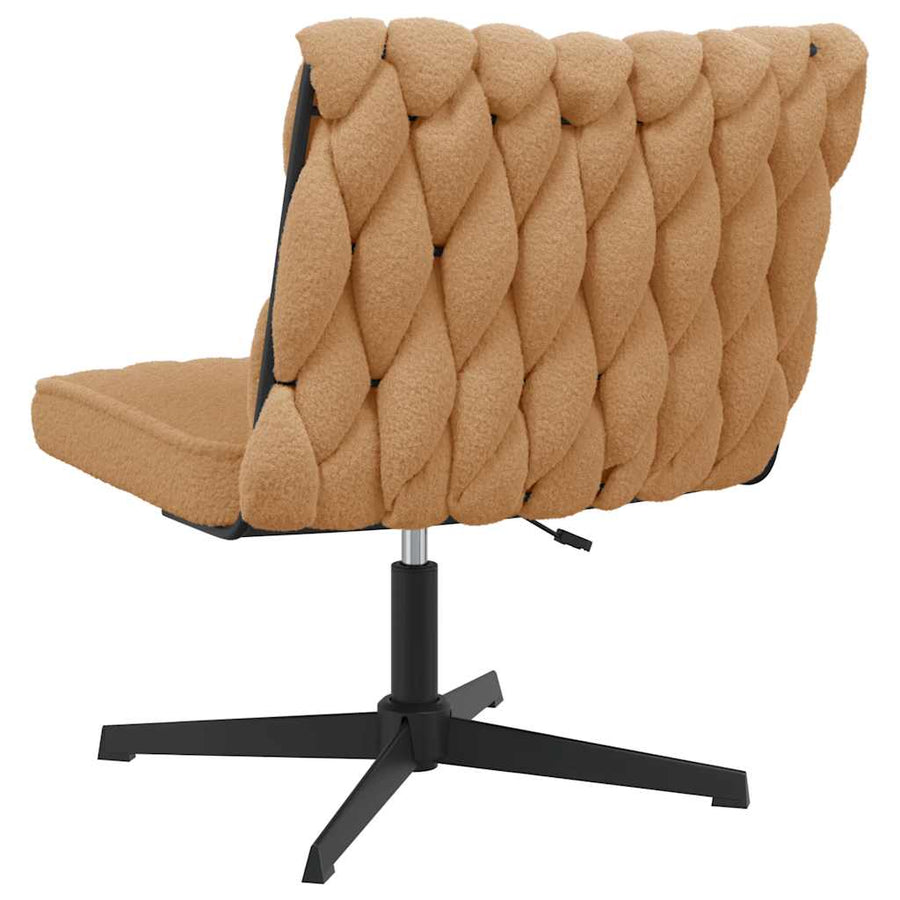 Bureaustoel beige gekrulde wolachtige stof